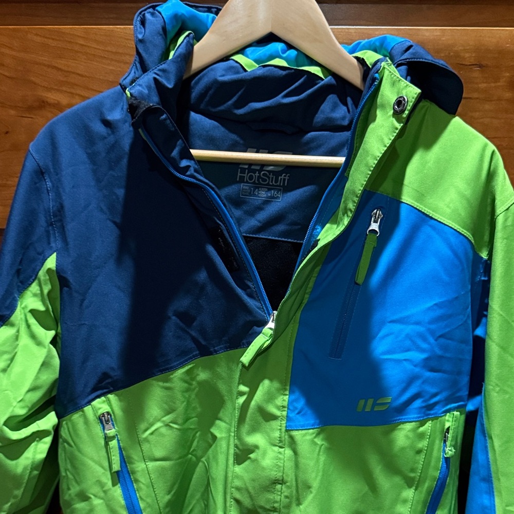 Kids Puffer Jacket - Green and Blue